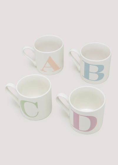 White Alphabet Mug (9cm x 9cm)