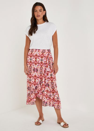 Pink Crinkle Wrap Midi Skirt Reviews - Matalan