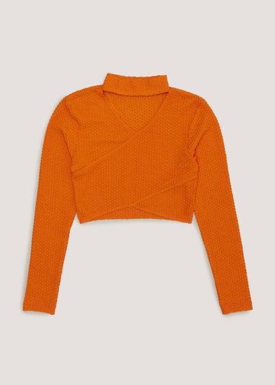 Girls Candy Couture Orange Choker Top (9-16yrs)