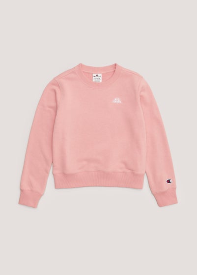 Girls Champion Pink Crew Neck Sweatshirt (Small-XXL)