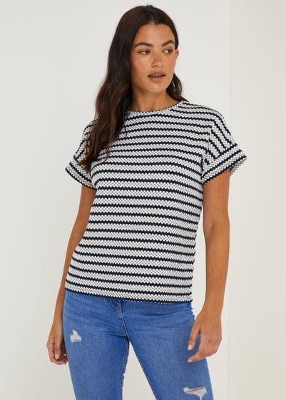 Black & White Stripe Jacquard Top