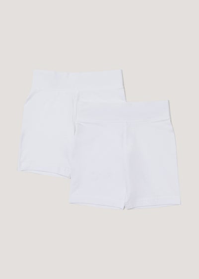 Girls 2 Pack White Cycling Shorts (3-13yrs) - Age 3 Years