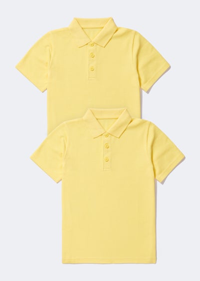 Kids 2 Pack Yellow School Polo Shirts (3-13yrs) - Age 4 Years