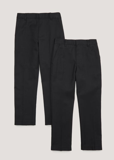 Boys 2 Pack Black Slim Fit School Trousers (3-16yrs) - Age 3 Years