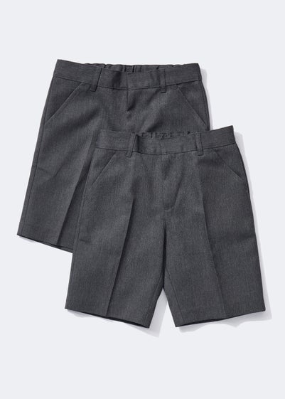 Kids 2 Pack Grey Classic School Shorts (3-13yrs) - Age 3 Years