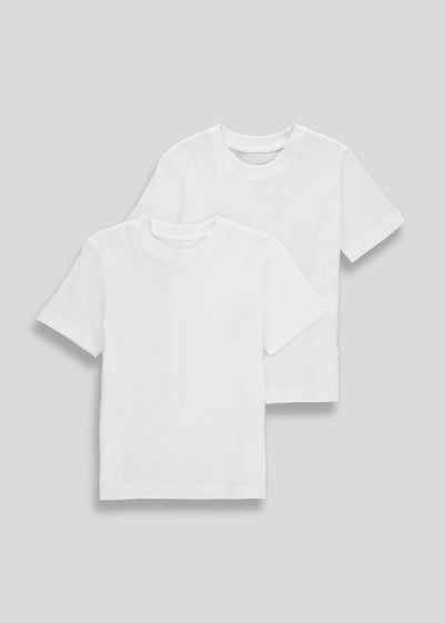 Kids 2 Pack White School T-Shirts (3-16yrs) - Age 16 Years