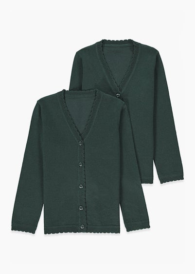 Girls 2 Pack Green School Cardigans (3-13yrs) - Age 3 Years