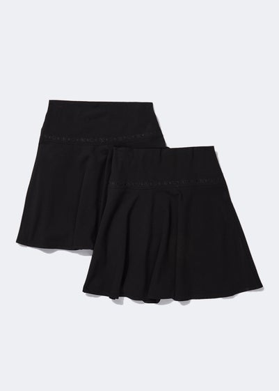 Girls 2 Pack Black Flippy School Skirts (3-13yrs) - Age 5 Years