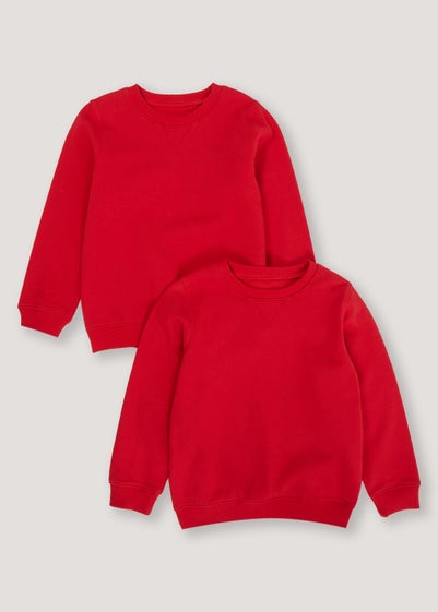 Kids 2 Pack Red Crew Neck School Sweatshirts (3-13yrs) - Age 3 Years