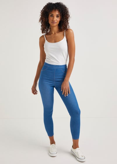 Rosie Blue Cropped Pull On Jeggings - Size 8
