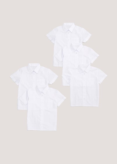 Girls 5 Pack White School Blouses (4-15yrs)