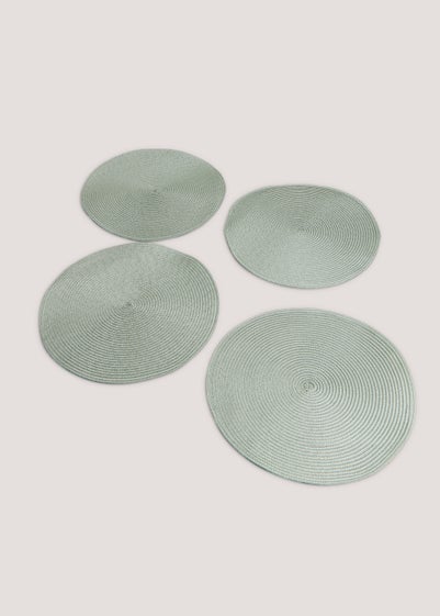 4 Pack Iceberg Green Woven Placemats