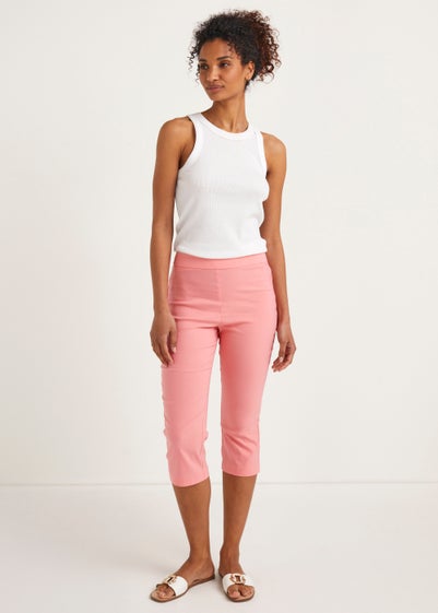 Pink Bengaline Cropped Trousers