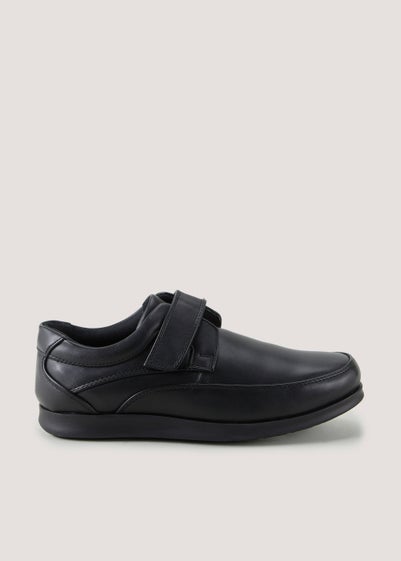 Soleflex Black Riptape Formal Shoes - Size 6