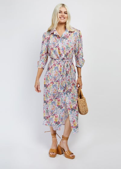 Girls on Film by Dani Dyer Multicoloured Floral Print Midi Shirt Dress