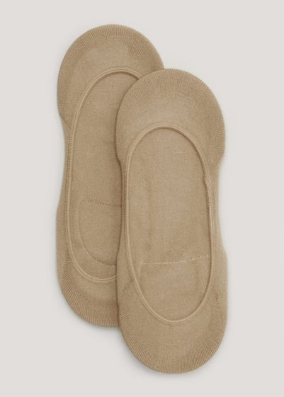 2 Pack Nude Cushioned Footsie Socks - Sizes 3-5 .5