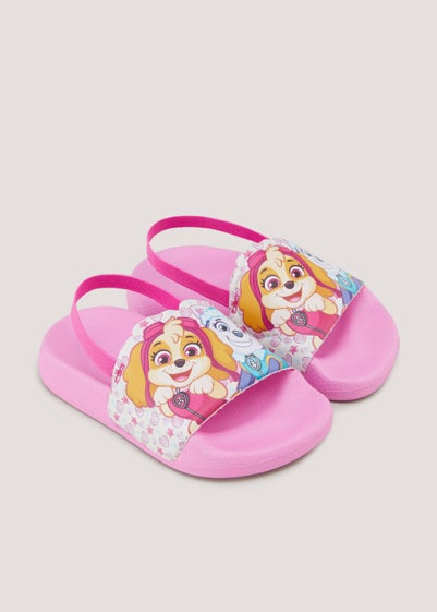 Kids Pink Paw Patrol Sliders (Younger 4-12)