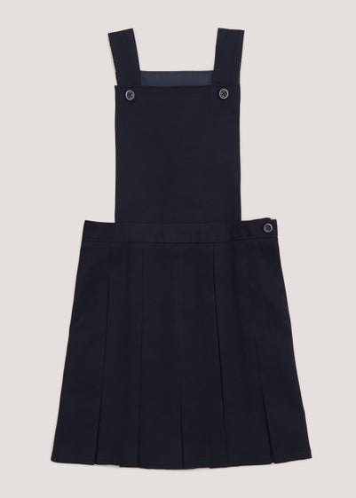 Girls Navy Box Pleat School Pinafore (3-16yrs)