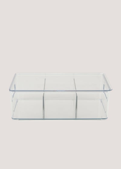 Clear Acrylic Divided Fridge Storage (31cm x 15cm x 10cm)