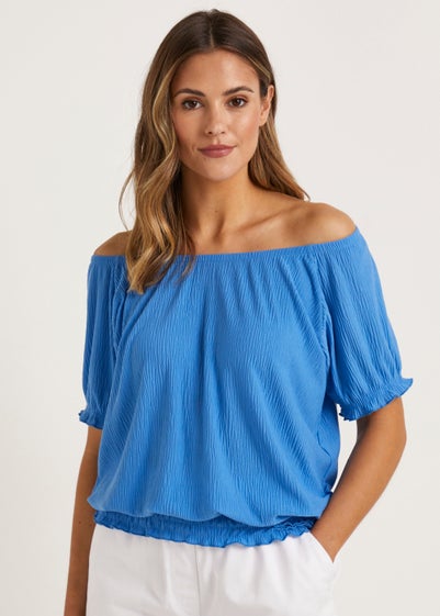 Blue Textured Top - Size 8