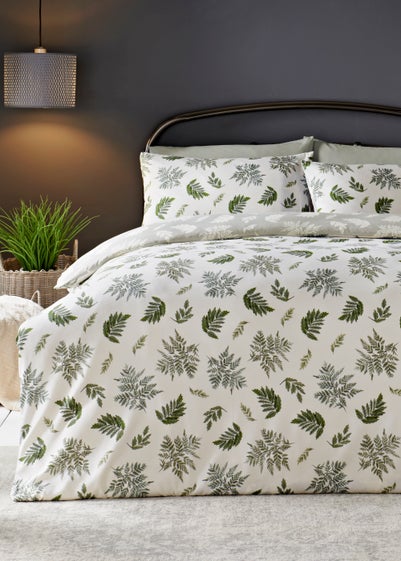 Green Leaf Print Reversible Duvet Cover Reviews - Matalan