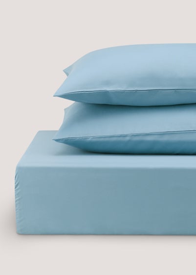 Blue Super Soft Fitted Bed Sheet & Pillowcase Bundle