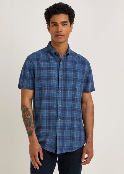 Lincoln Pink Check Short Sleeve Shirt Matalan 1328