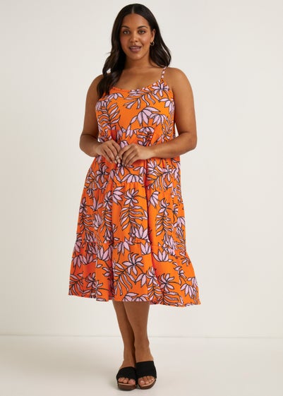 Papaya Curve Orange Floral Print Cami Dress Reviews - Matalan