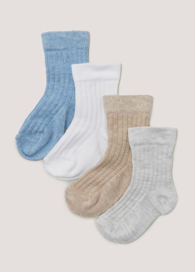 4 Pack Tonal Baby Socks (Newborn-12mths)