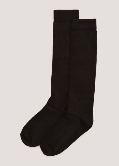 2 Pack Black Knee Socks - One Size