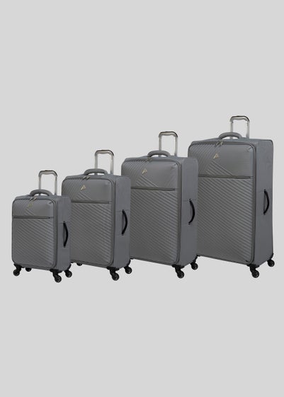 IT Luggage Grey Soft Shell Suitcase