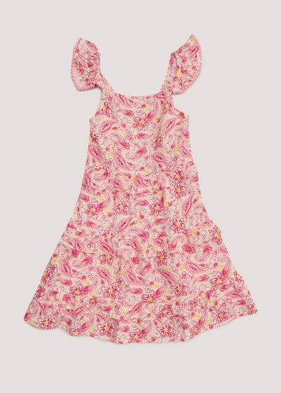 Girls Pink Paisley Tiered Dress (4-13yrs) Reviews - Matalan