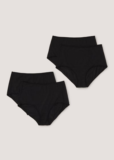 4 Pack Black Full Knickers - Size 8