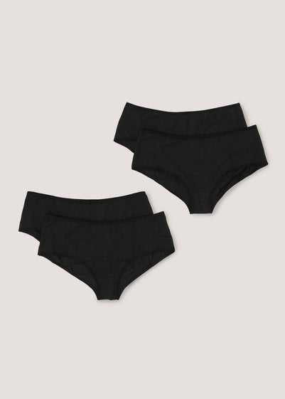 4 Pack Black Short Knickers