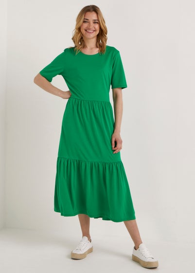 JDY Green Tiered Dress