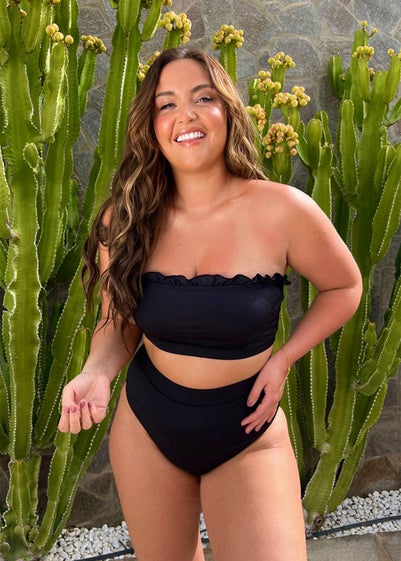 In The Style Jac Jossa Black High Waisted Bikini Bottoms