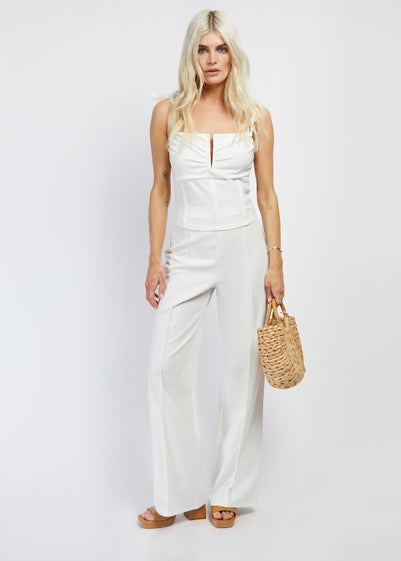 Girls on Film by Dani Dyer Ivory Wide Leg Co-Ord Trousers - Size 10