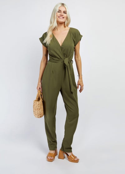 Girls on Film by Dani Dyer Khaki Scuba Crepe Jumpsuit