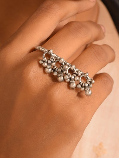 Women Tribal Silver Adjustable Ring