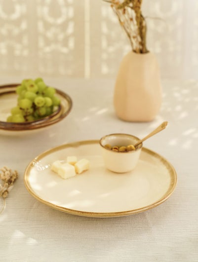 Ivory Ceramic Dinner Plate