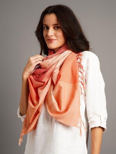 Pink Handwoven Cotton Stole