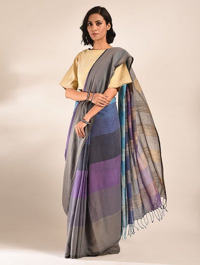 Women Multicolour Handwoven Silk Cotton Saree