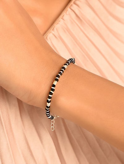 Women Black Silver Nazariya Bracelet