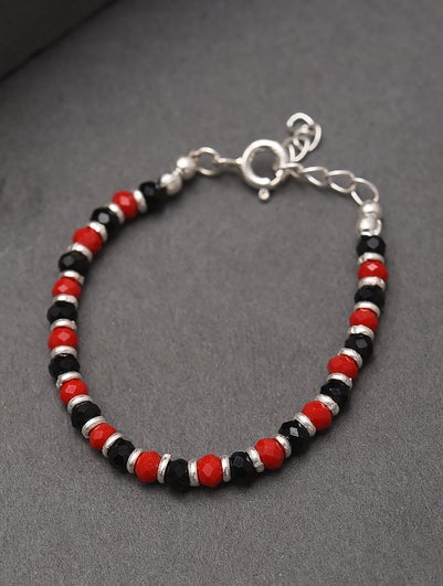 Women Red Black Silver Nazariya Bracelet For Kids