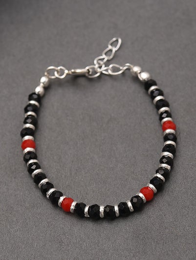 Women Black Red Silver Nazariya Bracelet For Kids