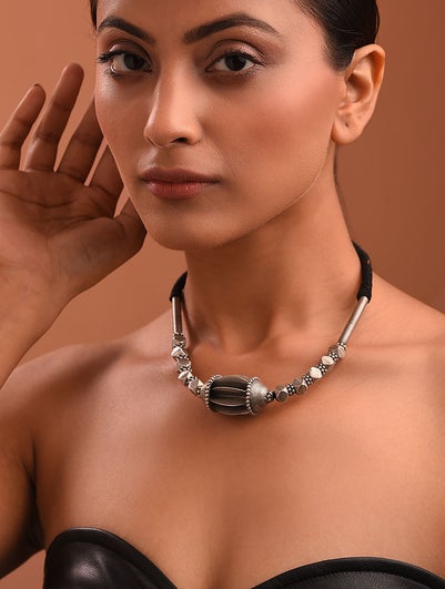 Women Tribal Silver Necklace