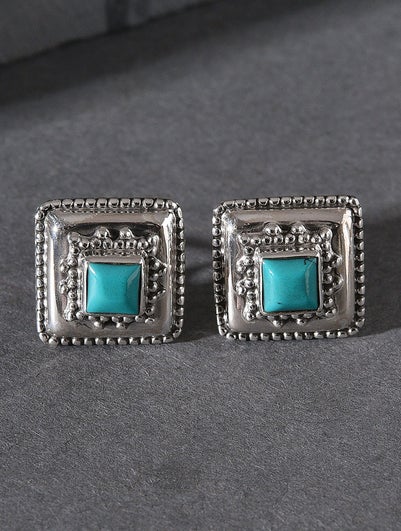 Women Silver Push Back Silver Studs