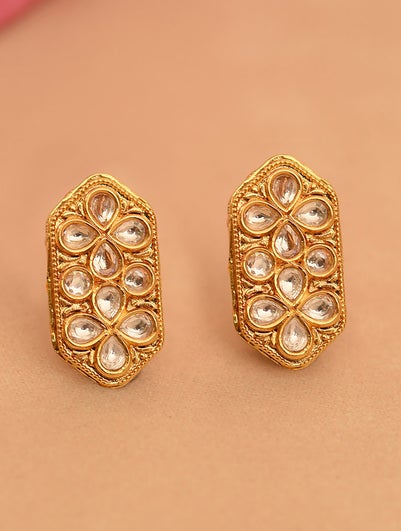 Women Gold Push Back Brass Studs