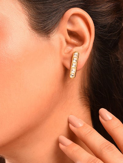 Women Gold Push Back Brass Studs