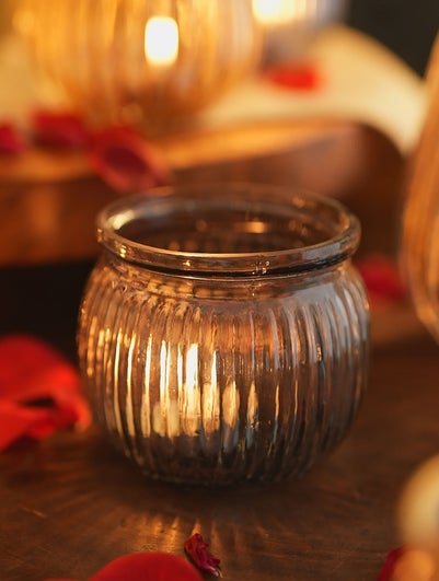 Grey Festive Glass Votives